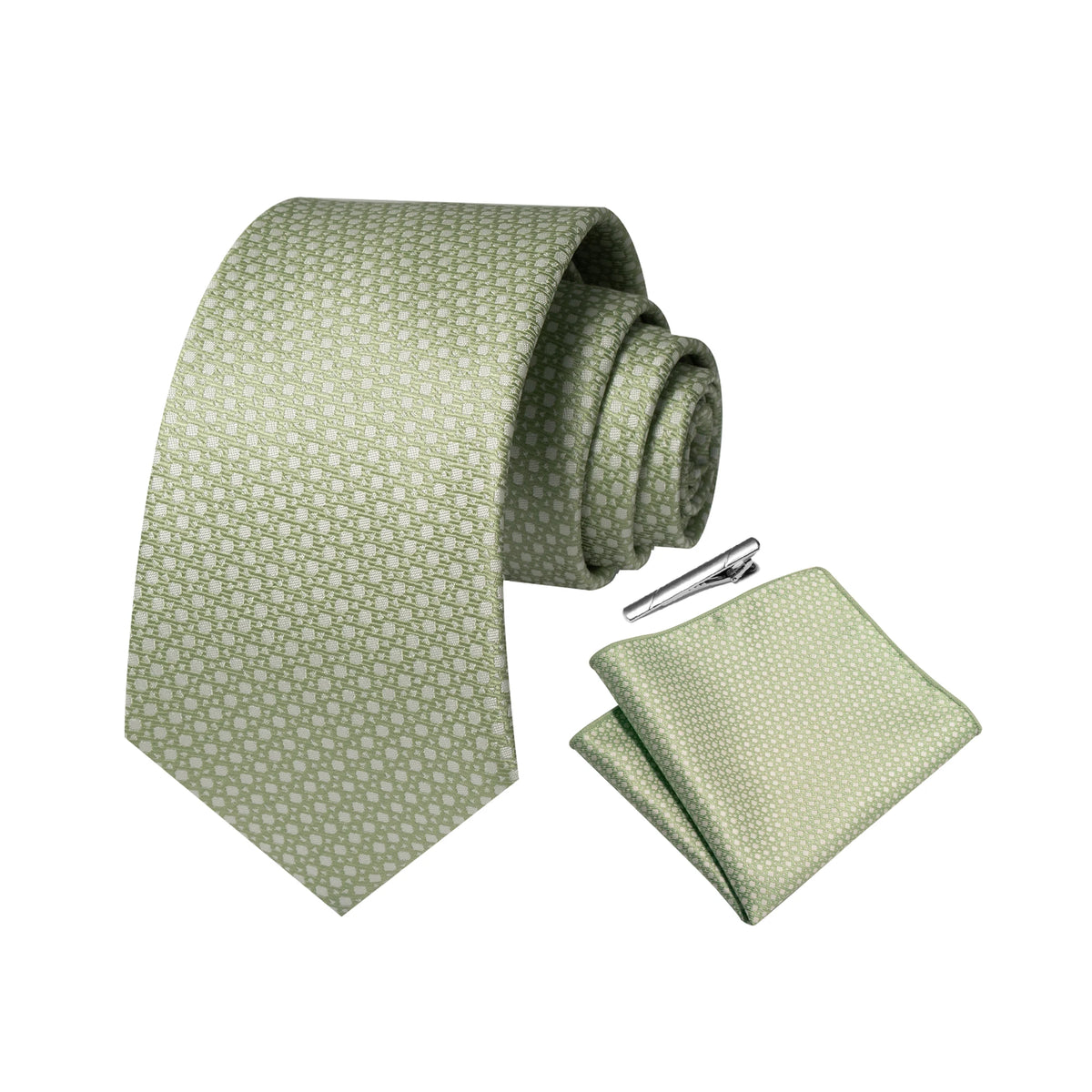 Gravata Masculina Poliéster com Estampa Paisley com Lenço de Bolso