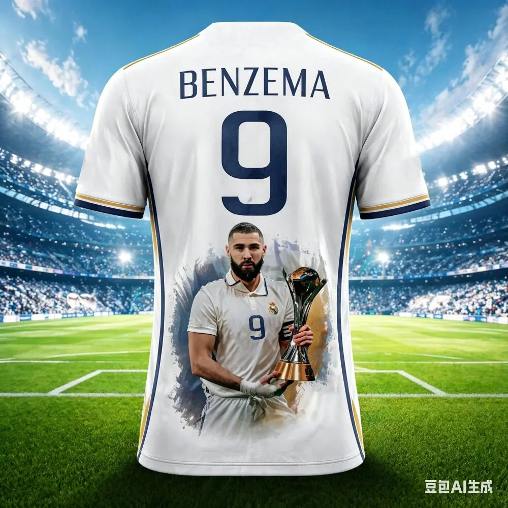 Camisa Masculina Esportiva Estampa 3D Benzema