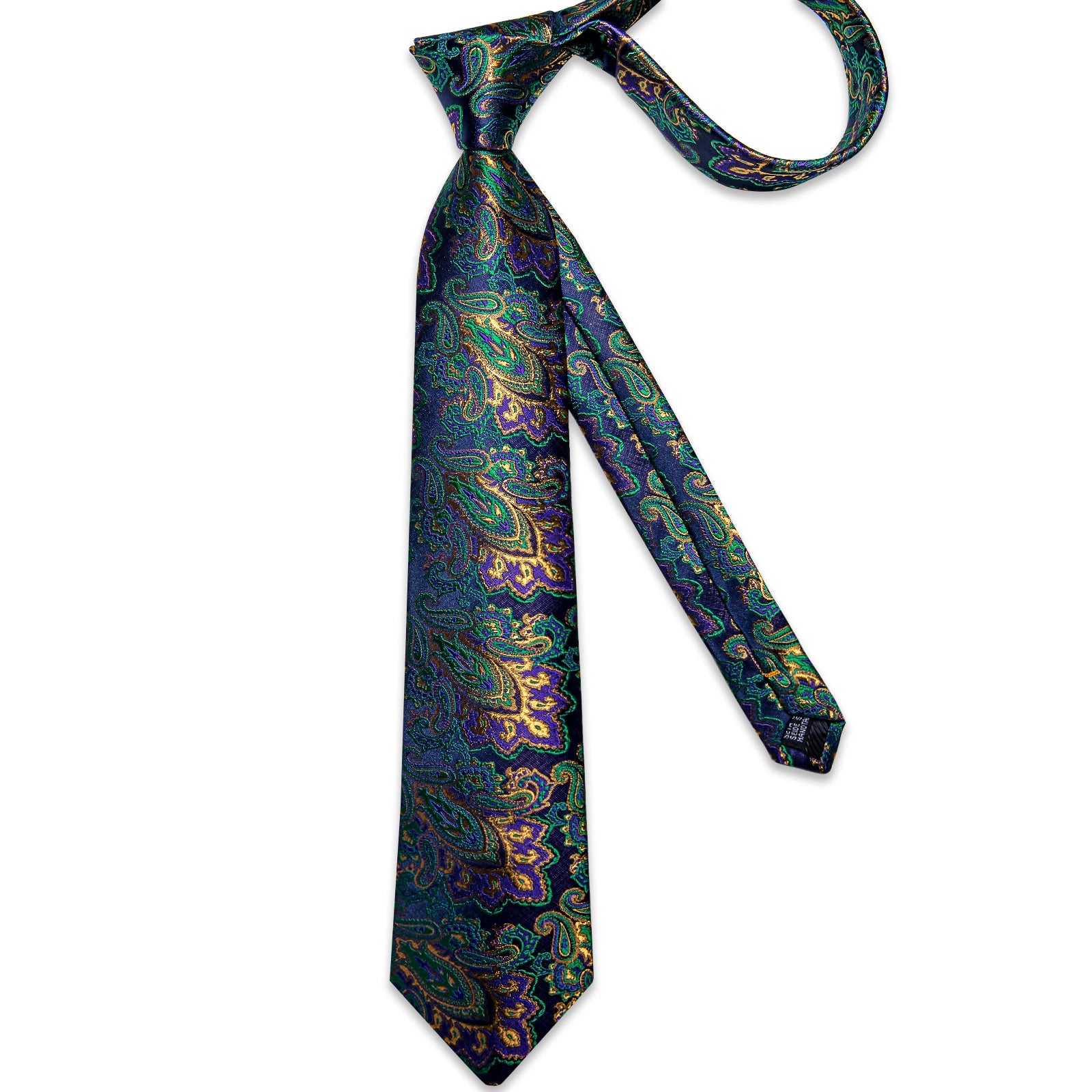 Conjunto de Gravata Masculina de Poliéster Verde Floral com Acessórios