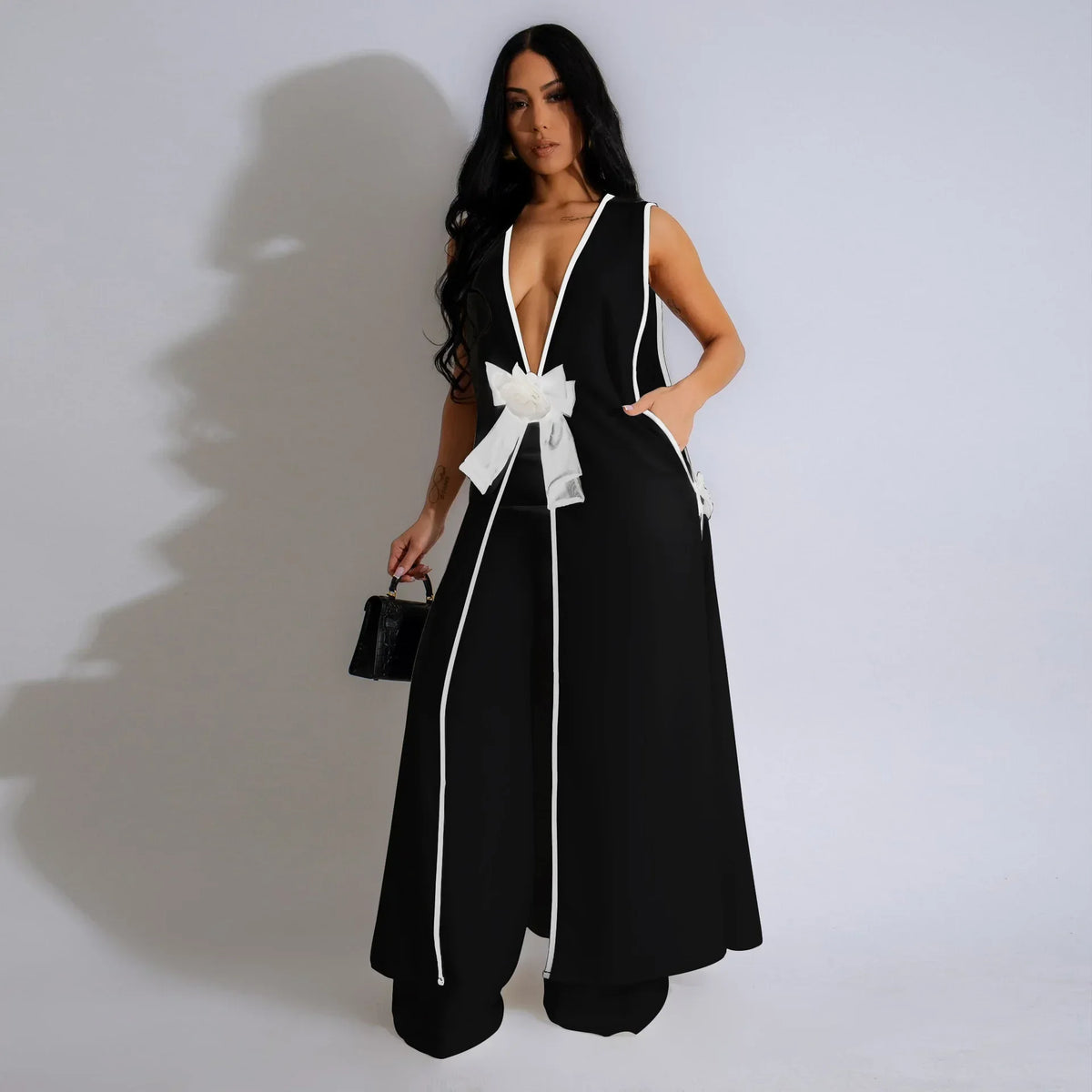 Conjunto Feminino Colete e Calça Ampla Avellora