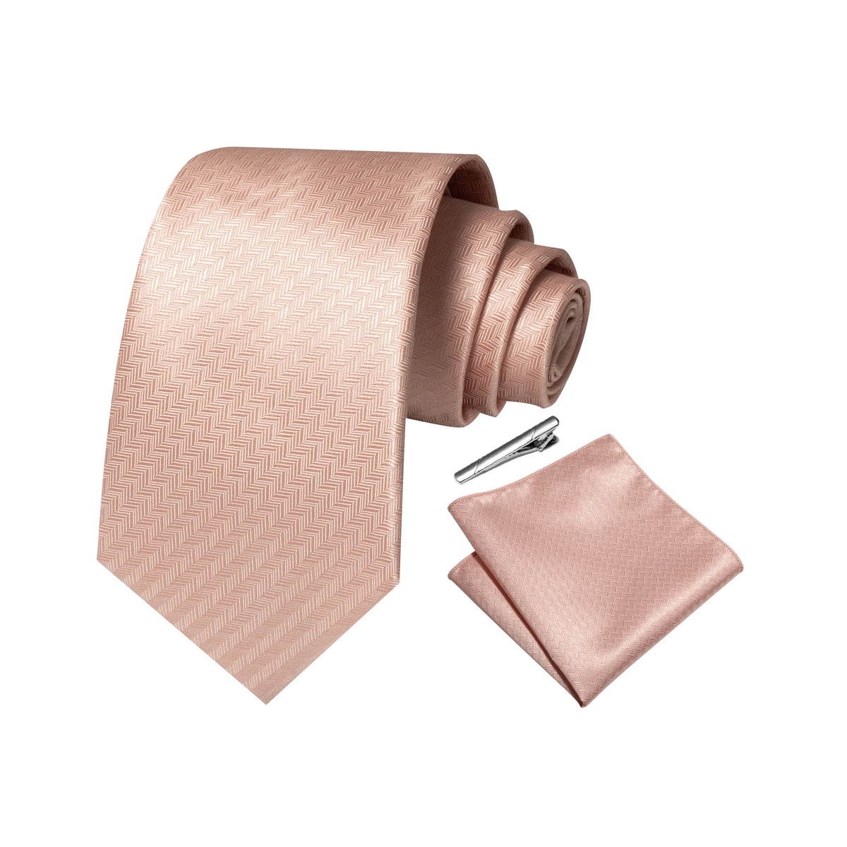 Gravata Masculina Poliéster com Estampa Paisley com Lenço de Bolso