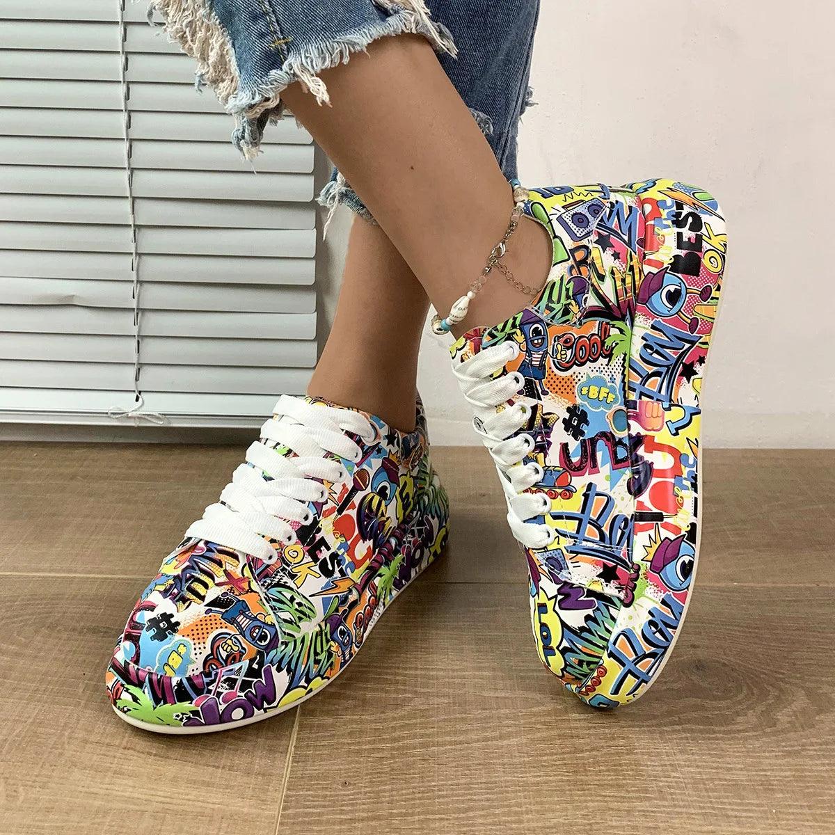 Tênis Feminino de Couro Graffiti