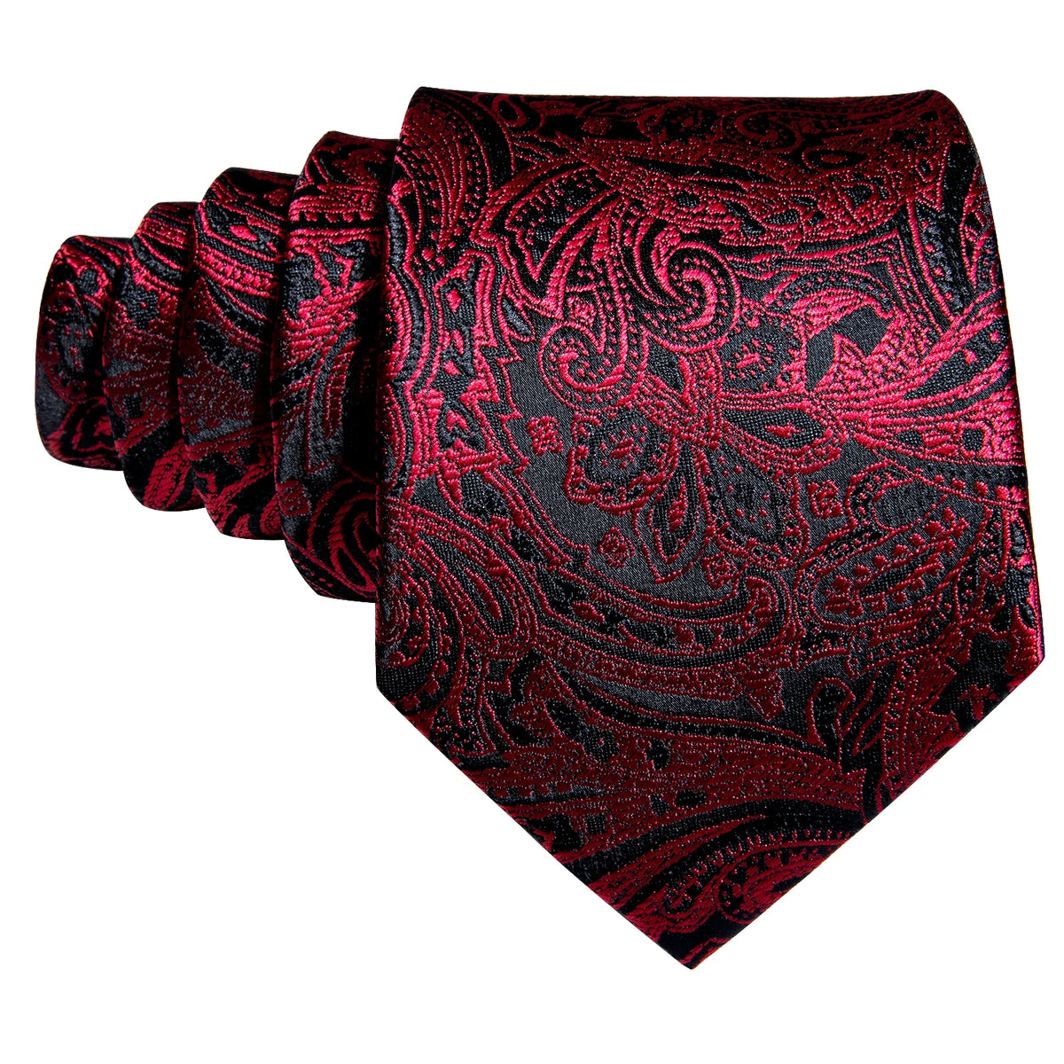 Gravata Masculina Clássica Vermelho e Preto com Acessórios by Loja Bruna Modas