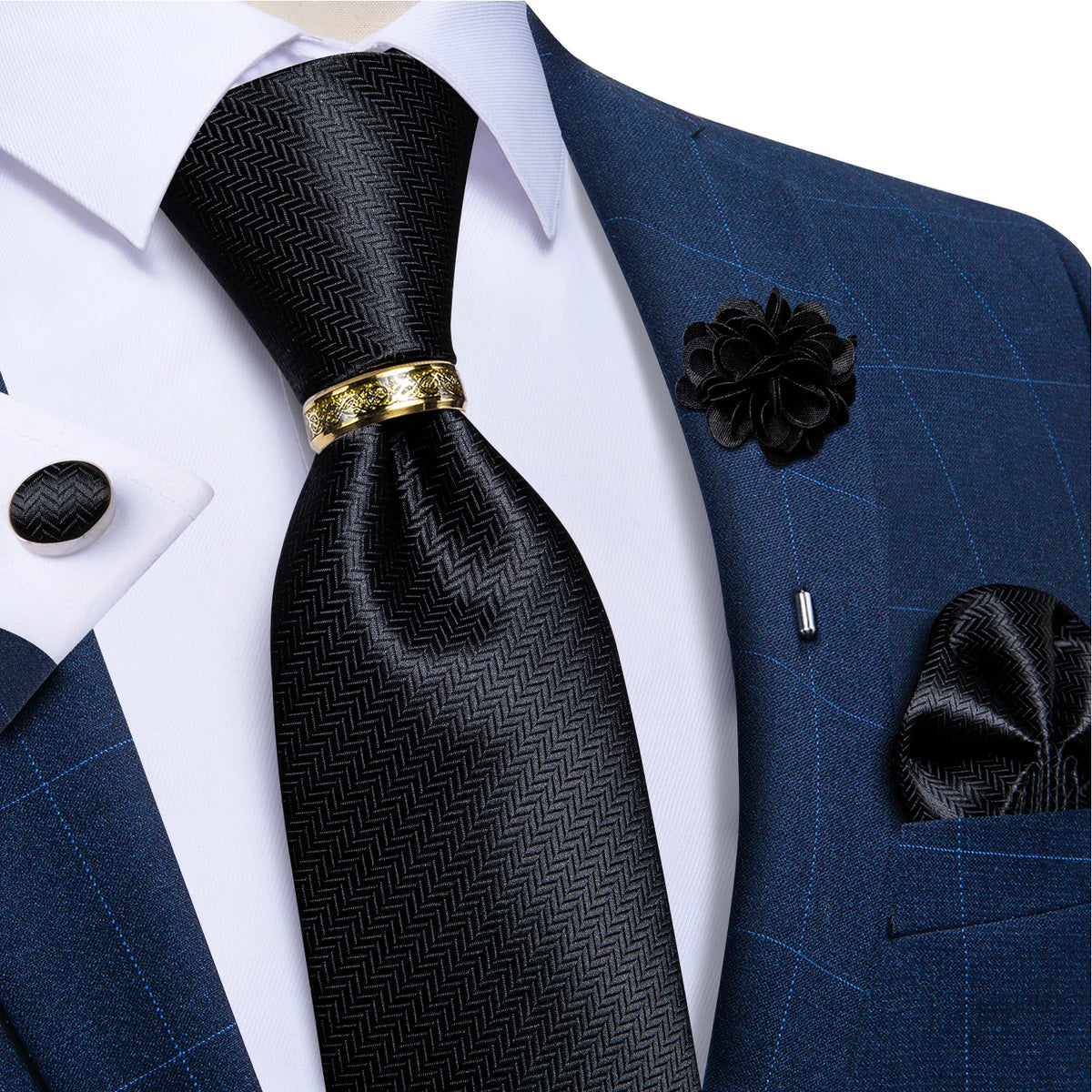 Gravata Masculina de Luxo 8cm com Acessórios