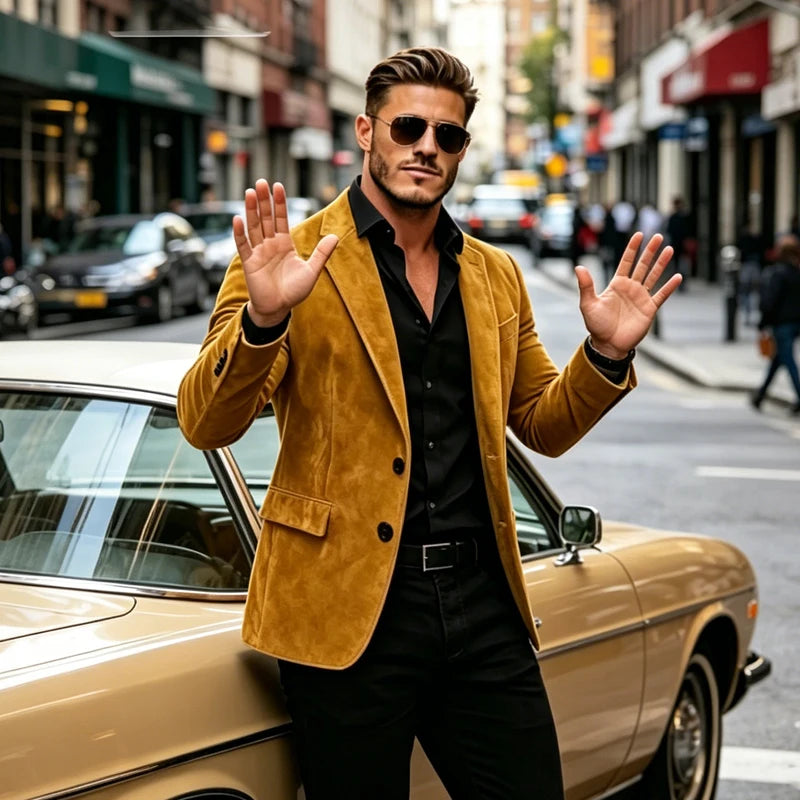Blazer Masculino Texturizado Âmbar