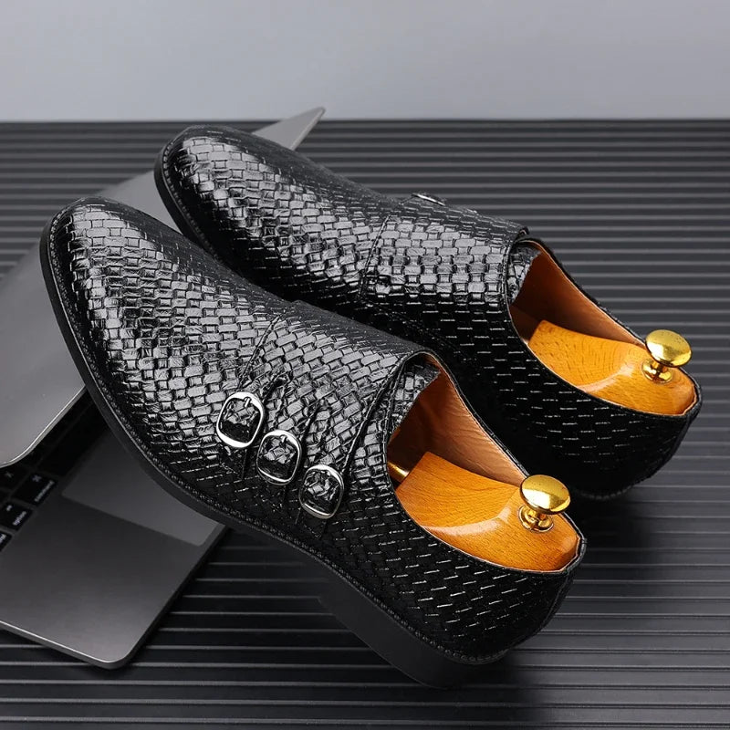 Sapato Social Masculino de Luxo Estilo Italiano com Fivela de Metal by Loja Bruna Modas