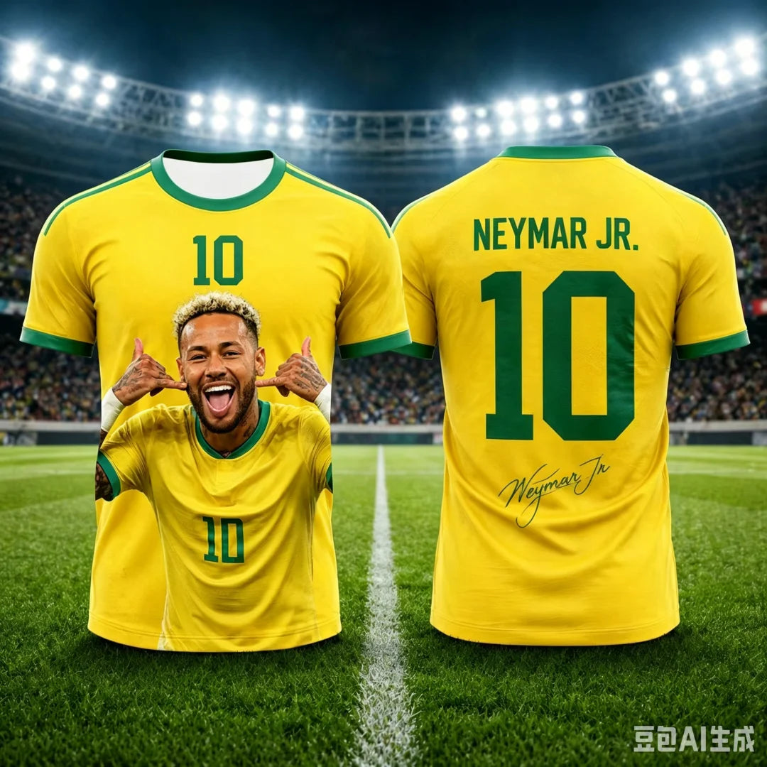 Camisa Masculina Esportiva T-Shirt Estampa 3D Neymar