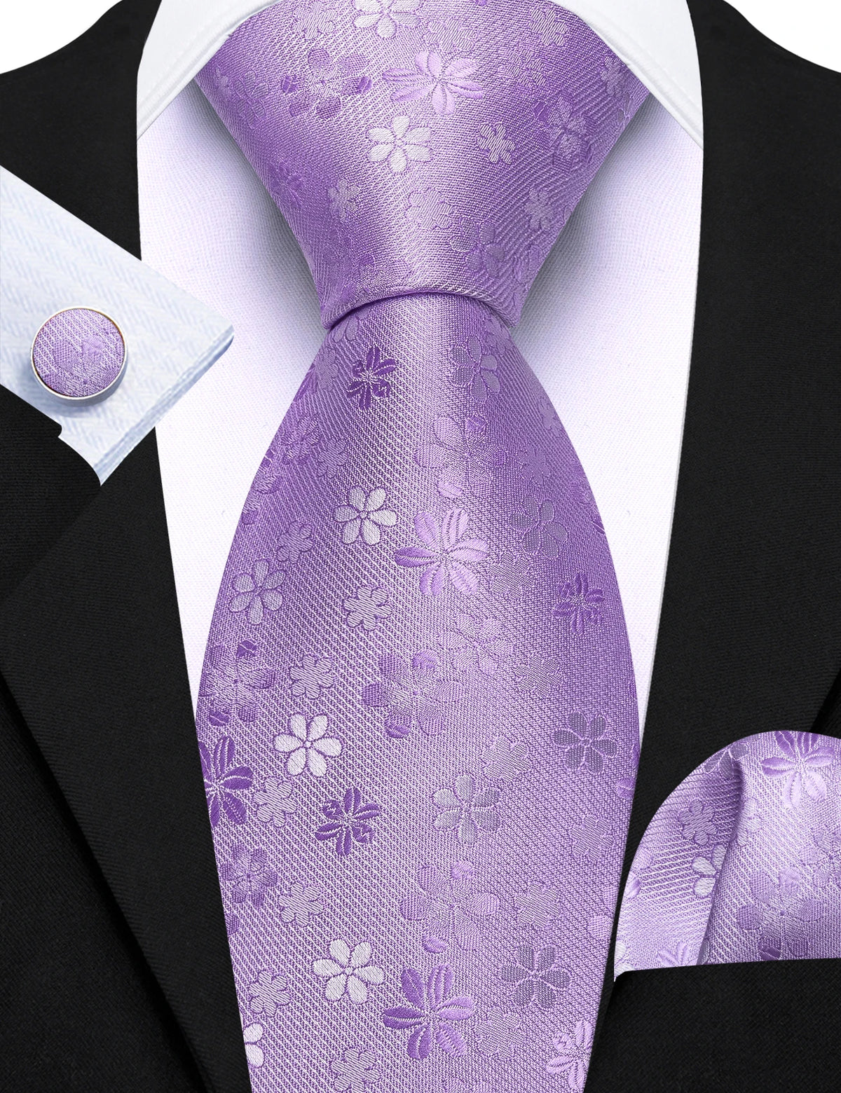 Gravata Masculina de Luxo com Estampa Floral