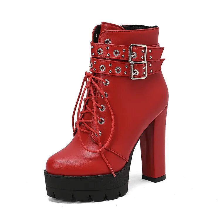 Bota Feminina de Couro PU Cano Curto