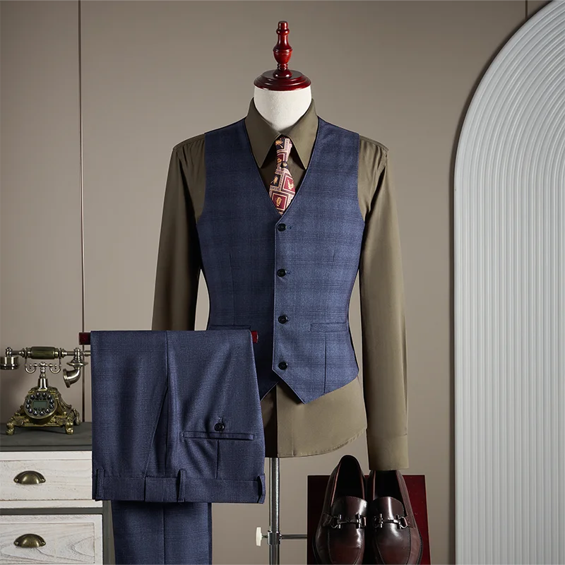Terno Masculino Clássico Xadrez Slim