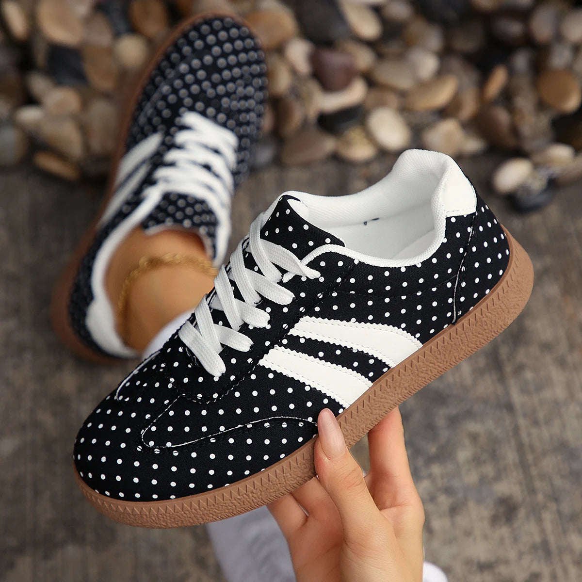 Tênis Feminino Casual Em Lona Confortável Antiderrapante