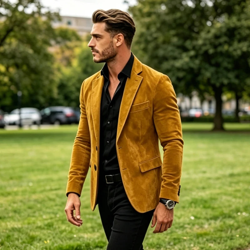Blazer Masculino Texturizado Âmbar