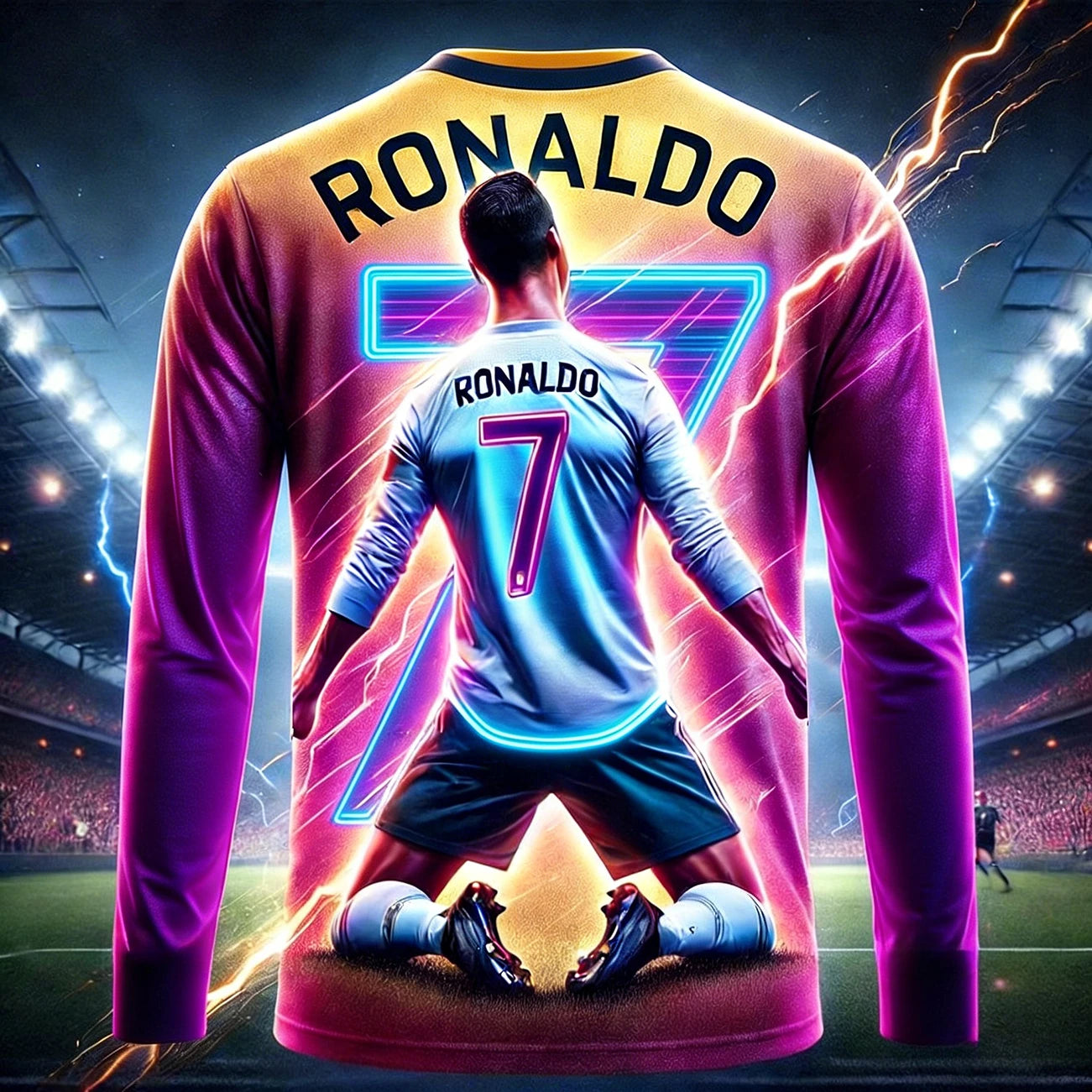 Camisa Masculina T-Shirt Manga Comprida Superestrela Cristiano Ronaldo