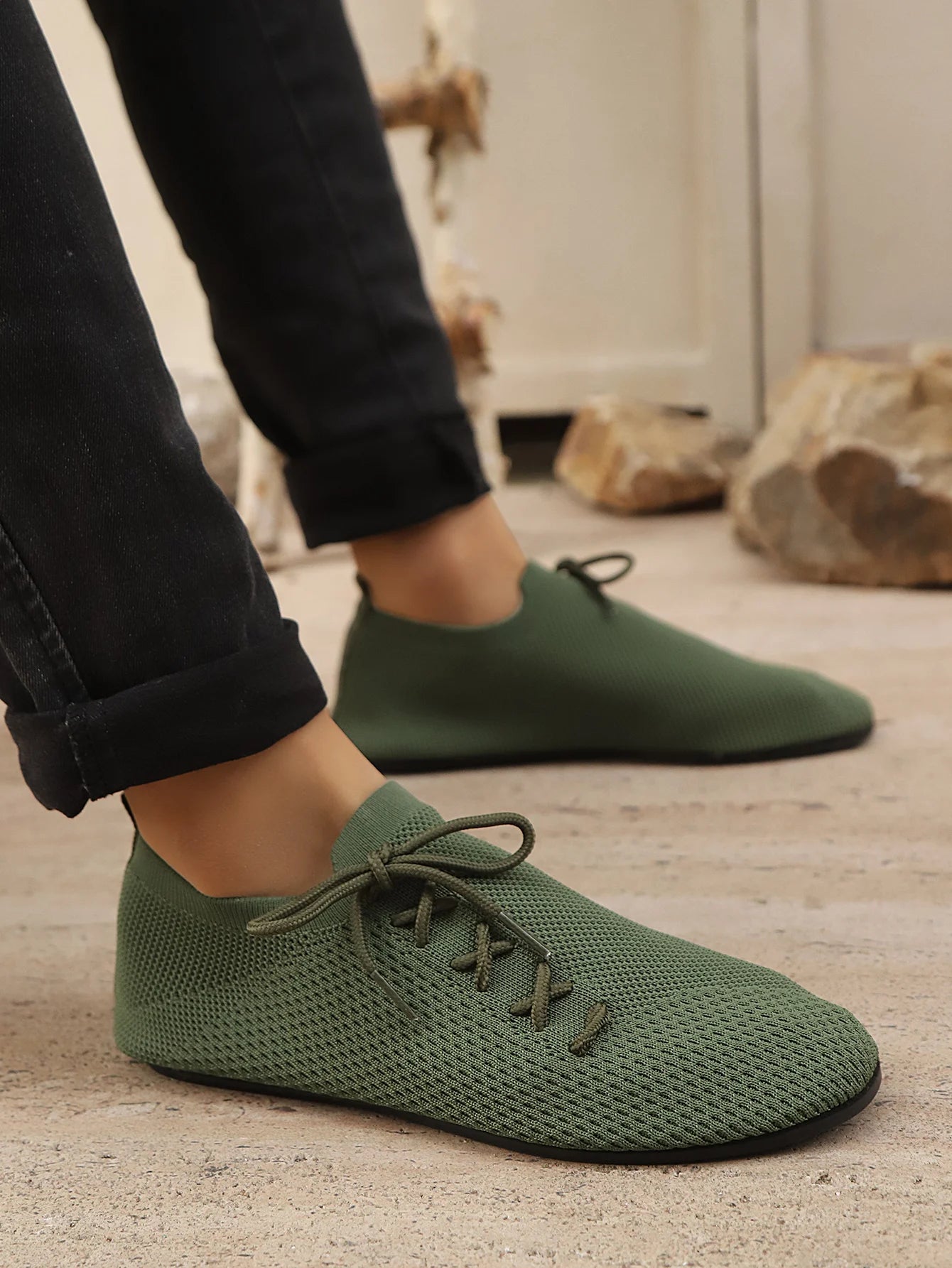 Sapato Mocassim de Malha Respirável Antiderrapante