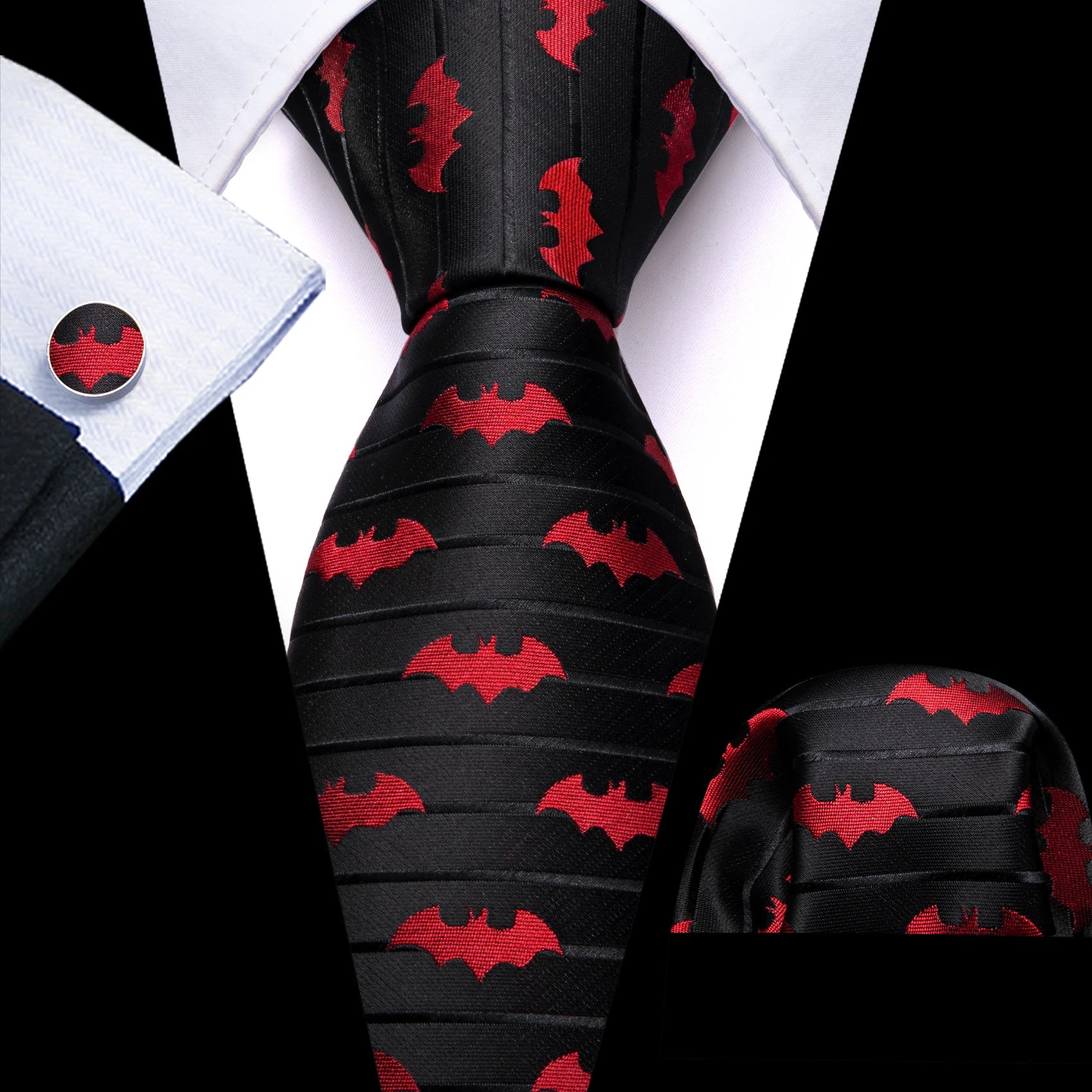 Conjunto Gravata Masculina Social Vermelha com Acessórios