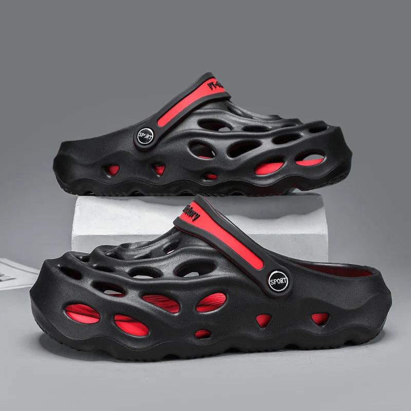 Sandálias ao ar livre para homens, tamancos de praia, escorregadores macios confortáveis, sapatos casuais, sapatos de jardim, 2024