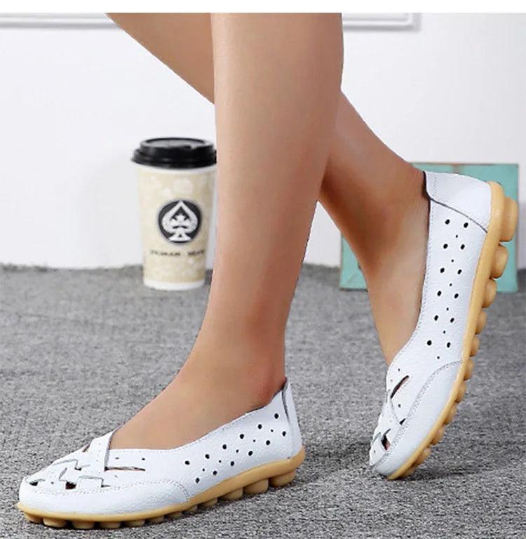 Mocassim Feminino Liora em Couro Rachado