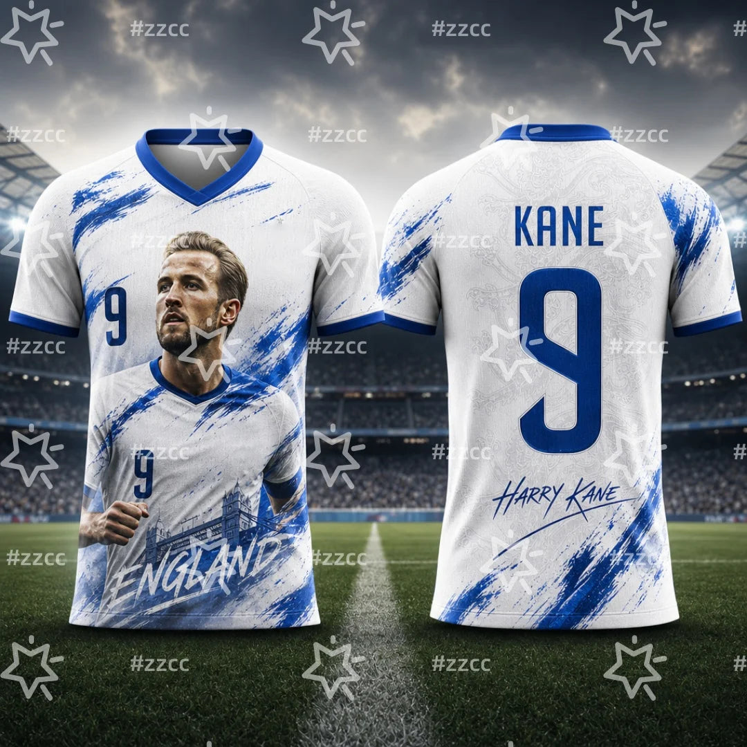Camisa Masculina Esportiva T-Shirt Inglaterra 2026 Harry Kane