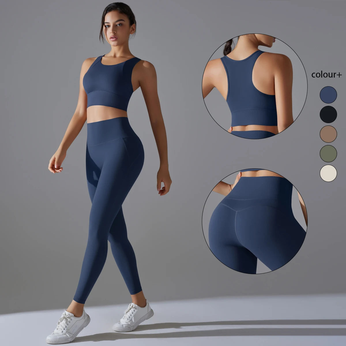 Conjunto Feminino Esportiva StreetWear Com Top e Calça Fitness