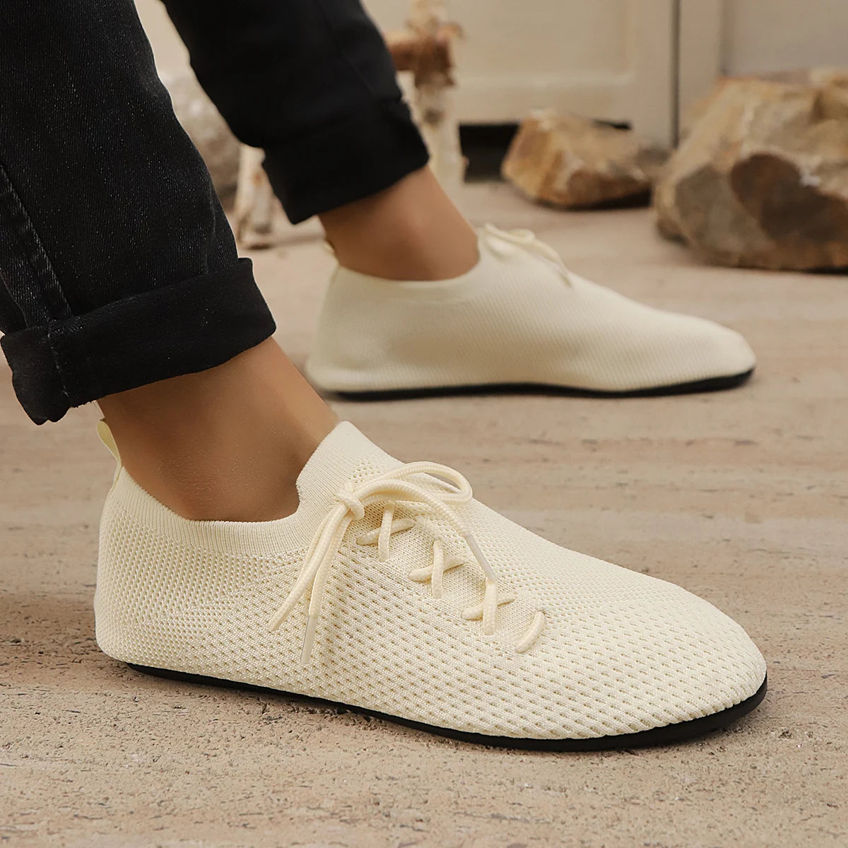 Sapato Mocassim de Malha Respirável Antiderrapante