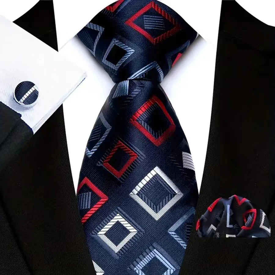 Gravata Masculina de Luxo em Jacquard Listrada