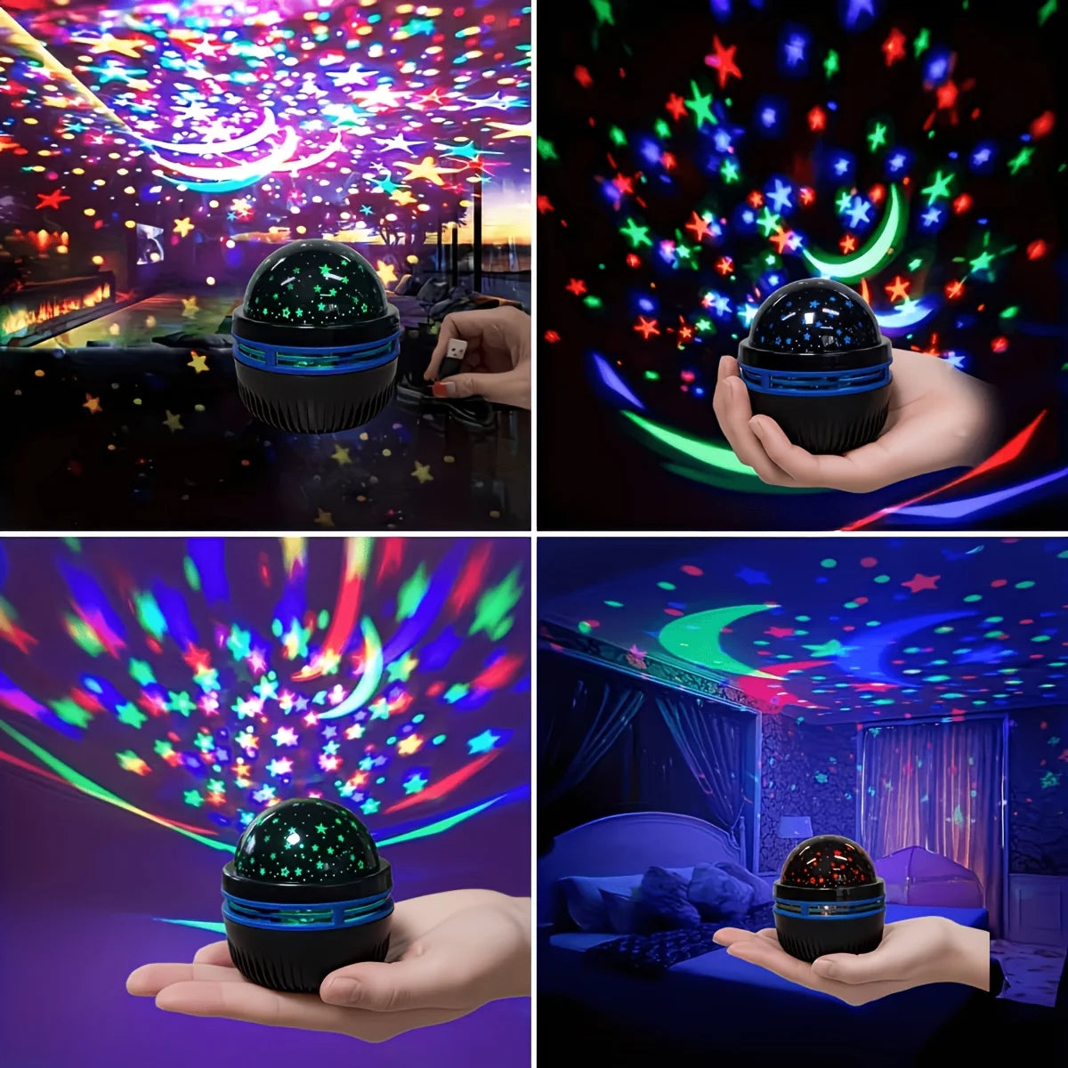 Luz Noturna LED Projetor de Estrelas Moonflare