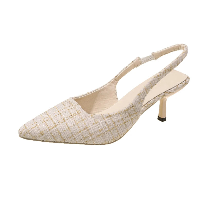 Sapato Feminino Slingback Salto Alto de Luxo by Loja Bruna Modas
