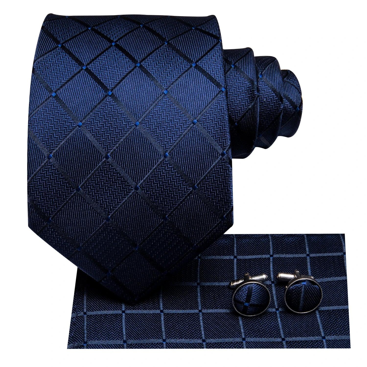 Conjunto de Gravata Masculina de Seda Azul de 8,5cm (Cópia)