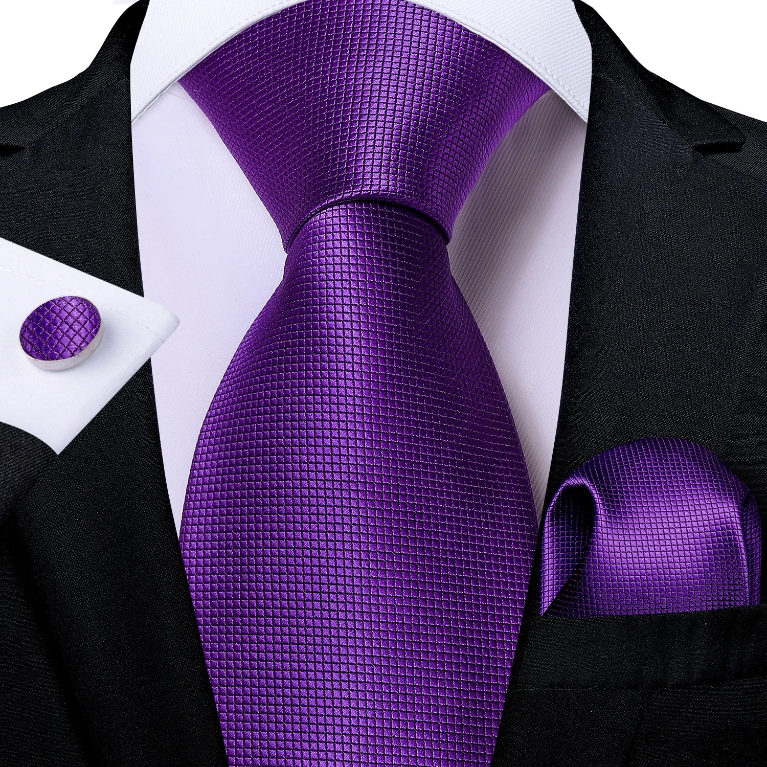 Gravata Masculina Roxa com Acessórios