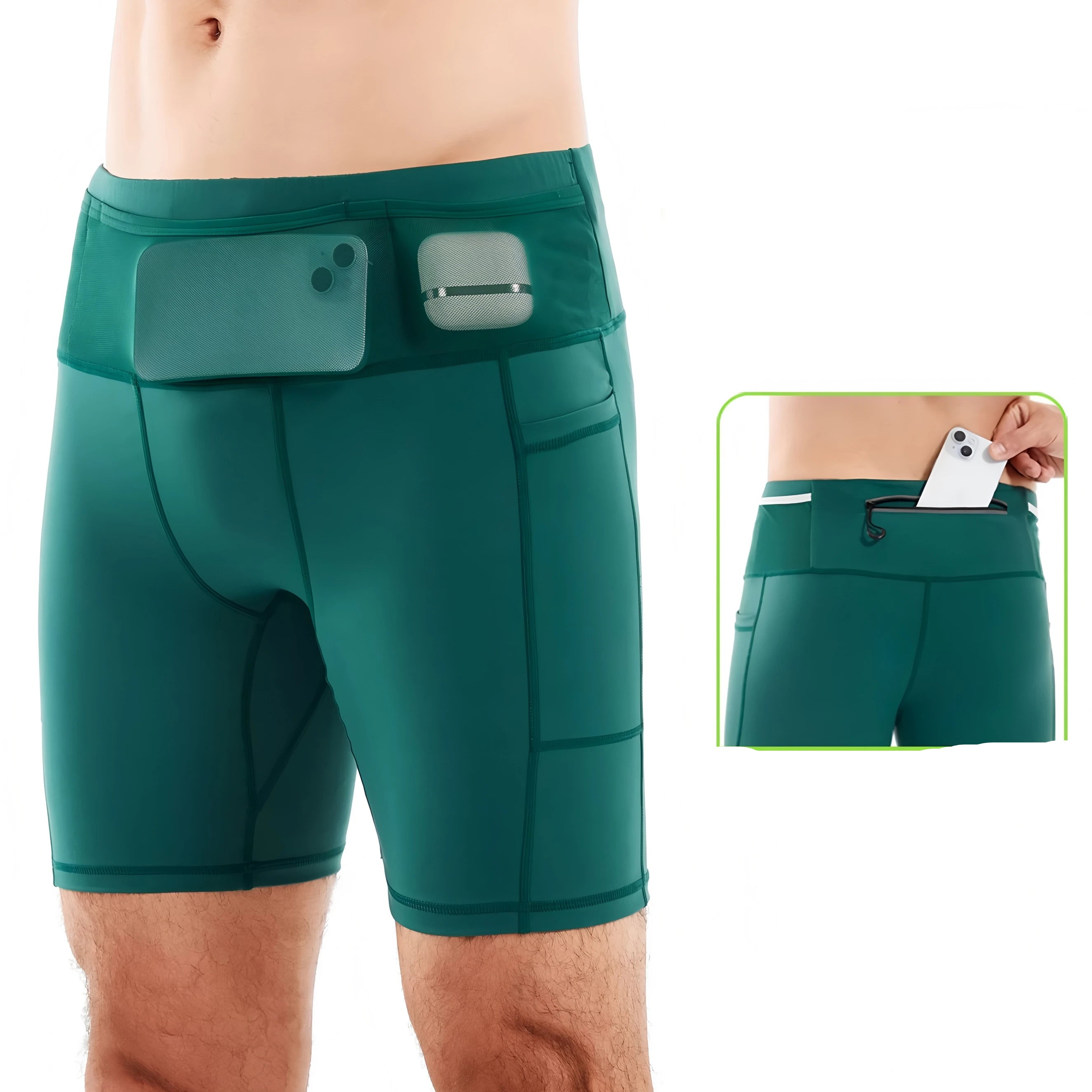Short Masculino De Compressão Com Vários Bolsos 3.0 e Secagem Rápida
