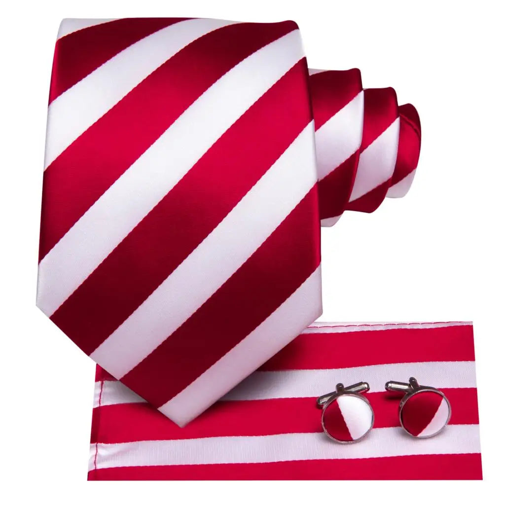 Conjunto de Gravata Masculina de Luxo em Seda Red Power™