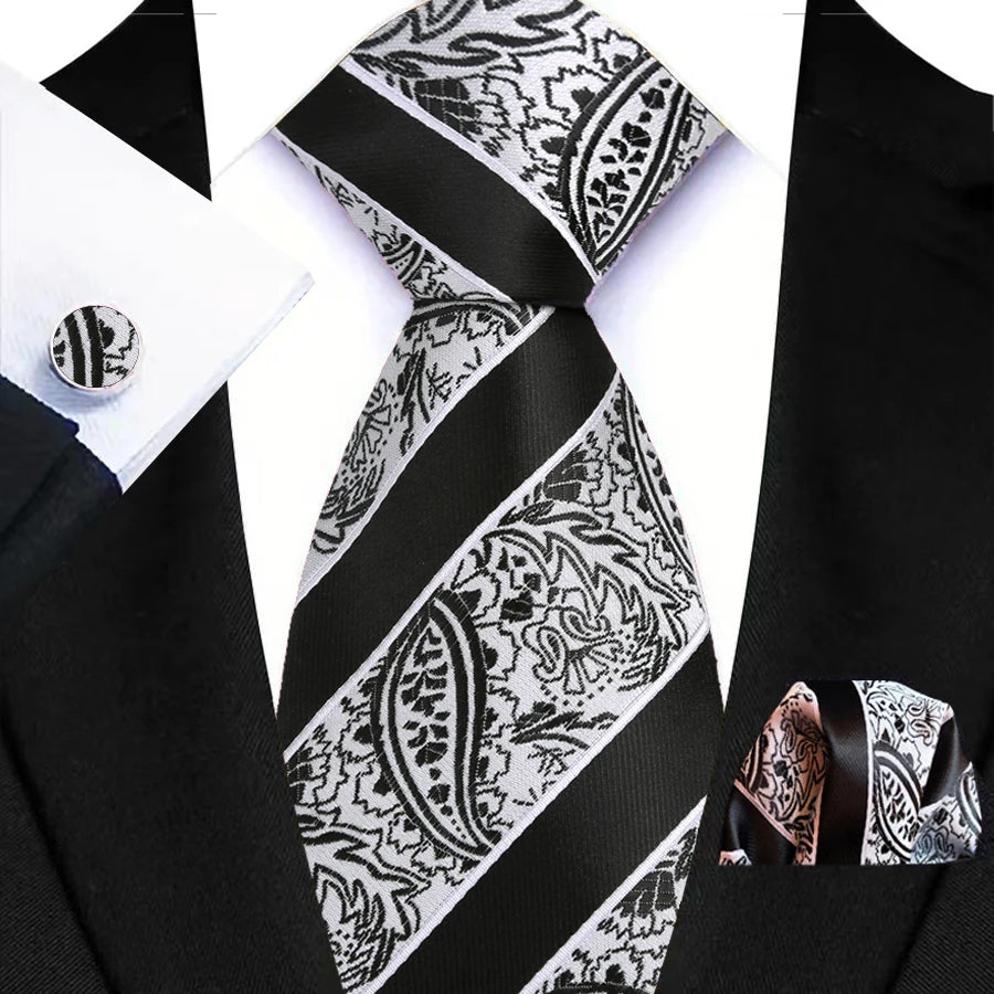 Gravata Masculina de Luxo em Jacquard Listrada