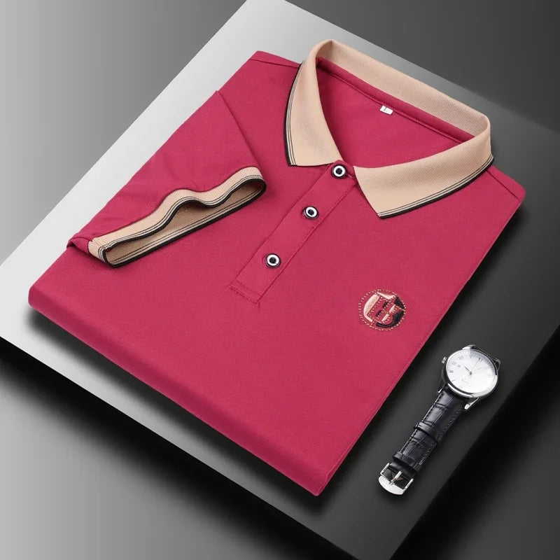 Camisa Polo Casual de Algodão
