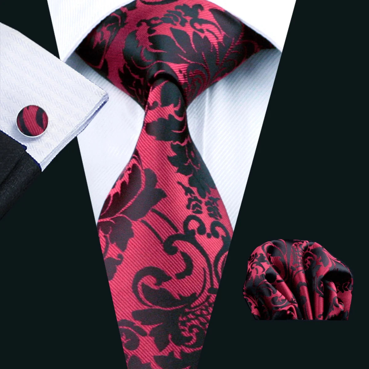 Kit Gravata Masculina Social Luxo com Design Elegante e Abotoaduras 8,5 cm