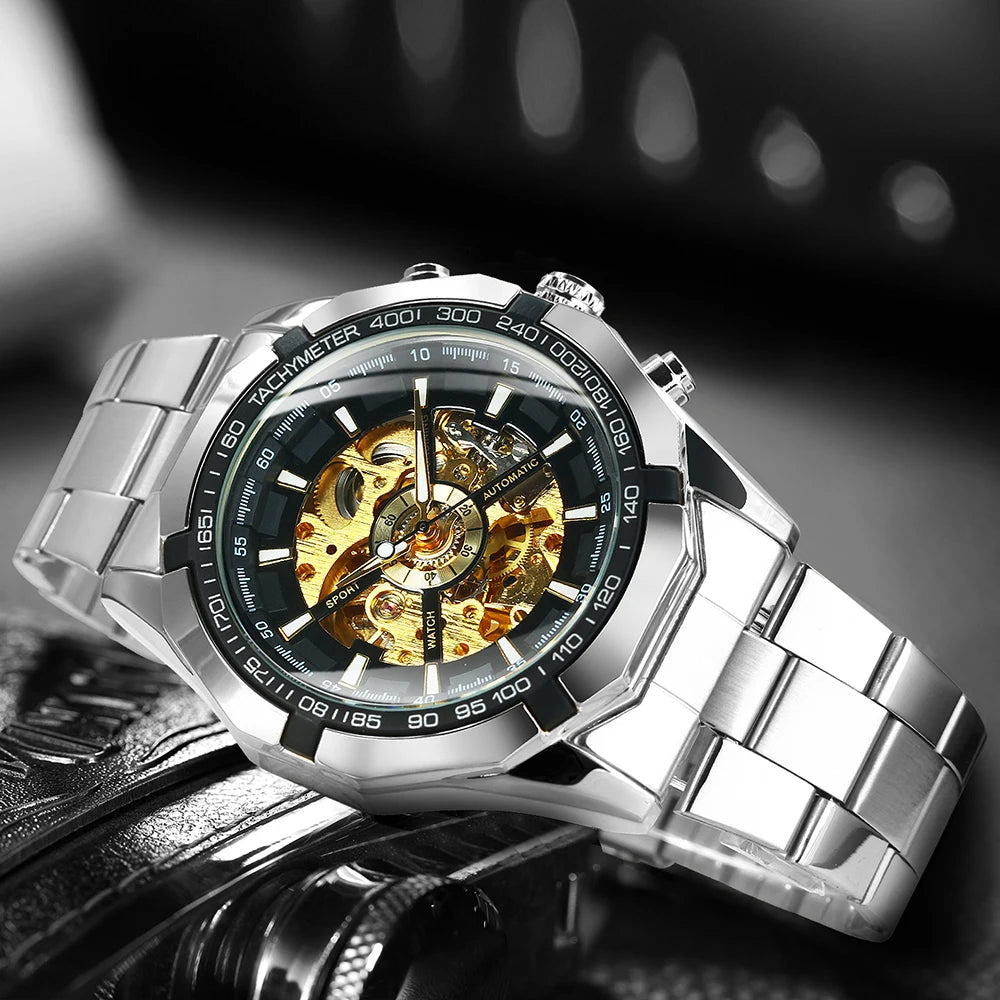 Relógio Masculino Skeleton Gearline