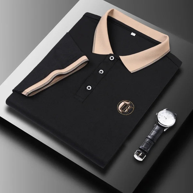 Camisa Polo Casual de Algodão