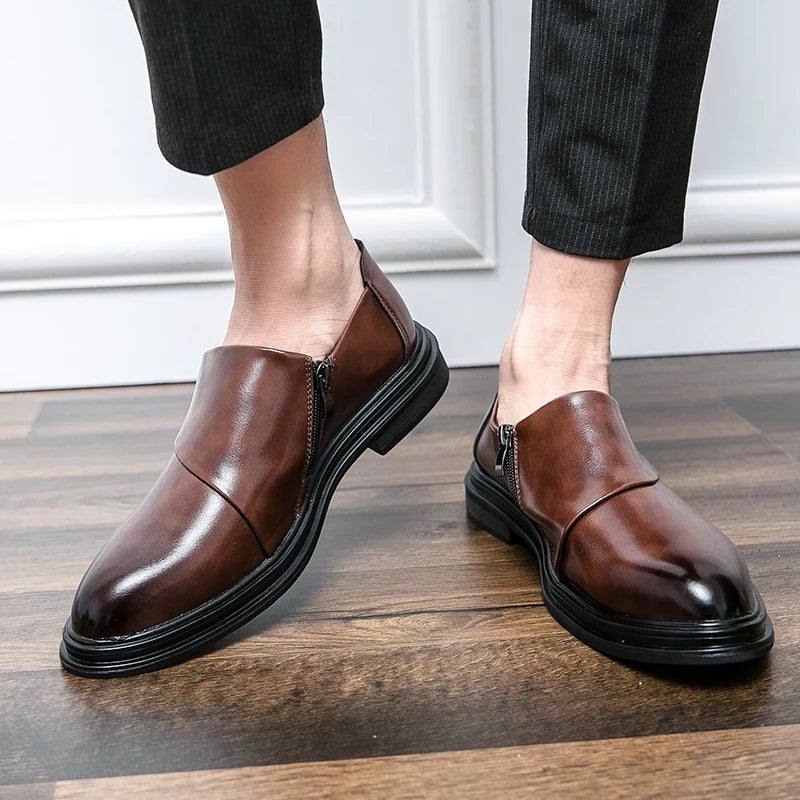 Sapato Social Masculino de Couro PU Estilo Yuppie by Loja Bruna Modas