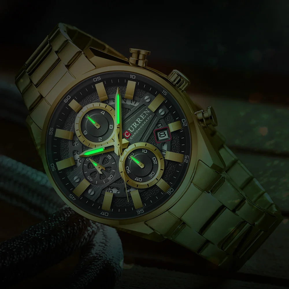 Relógio Masculino Quartzo com Cronógrafo Luxury by Loja Bruna Modas