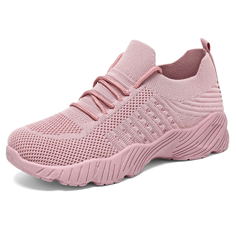 Tênis Feminino Casual Leve de Malha Respirável Antiderrapante