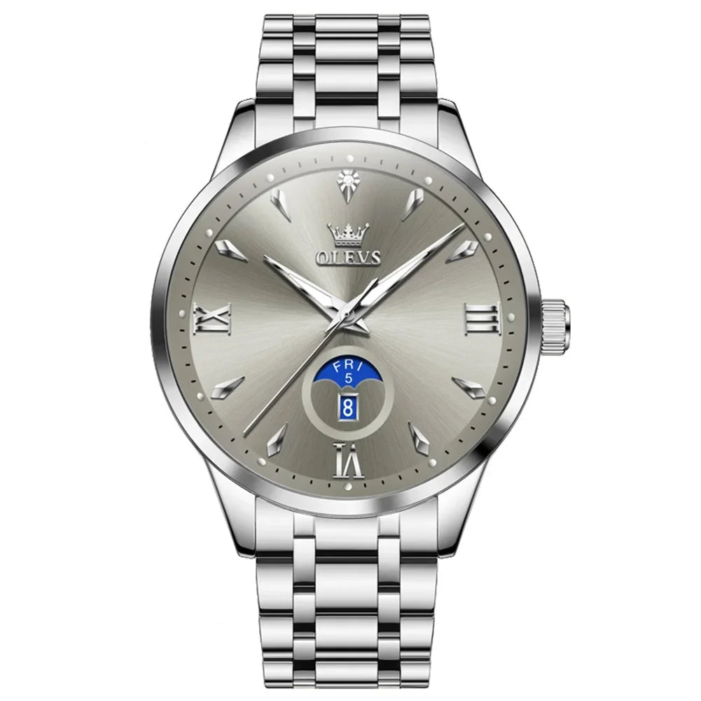 Relógio Masculino Clássico com Pulseira de Aço