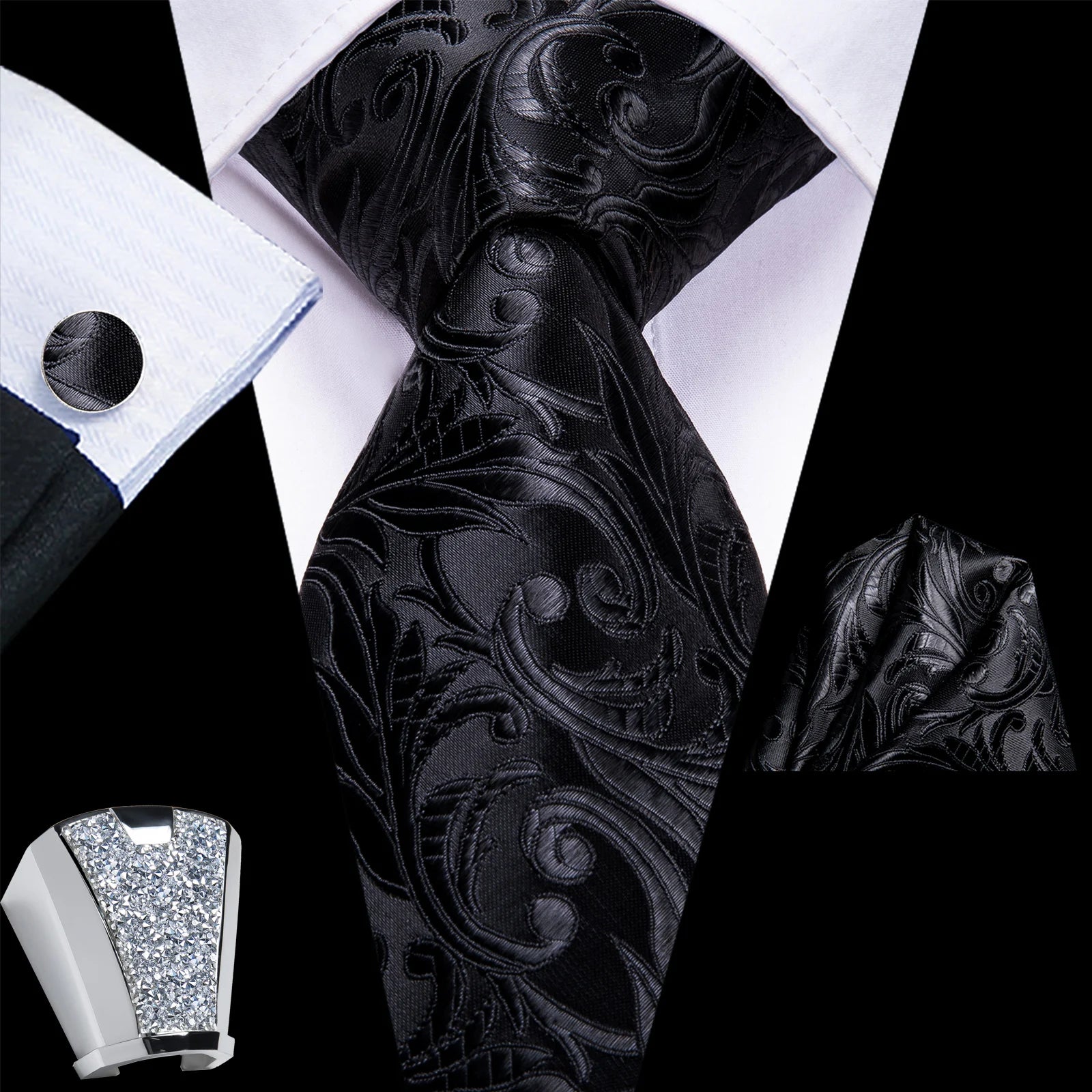 Gravata Masculina de Poliéster com Acessórios Design Exclusivo