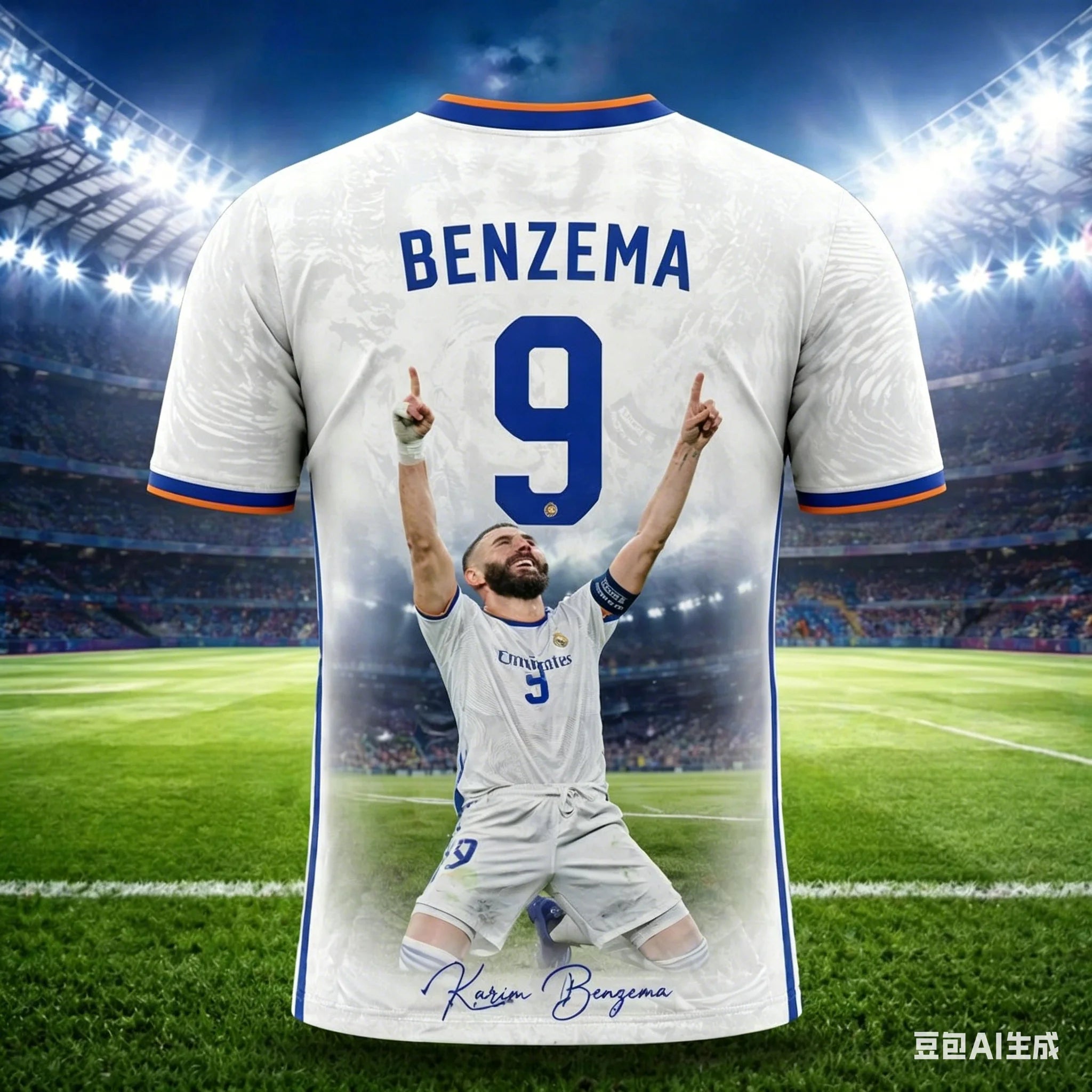 Camisa Masculina Esportiva Estampa 3D Benzema