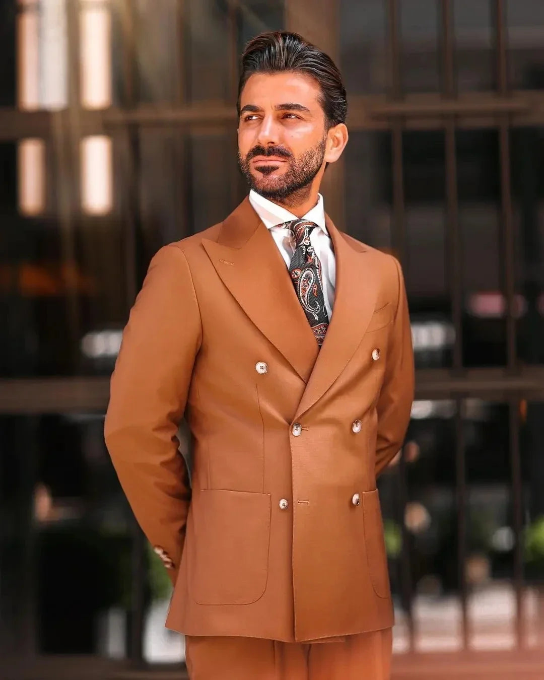 Terno de Casamento 2 Peças Blazer e Calça Marrom