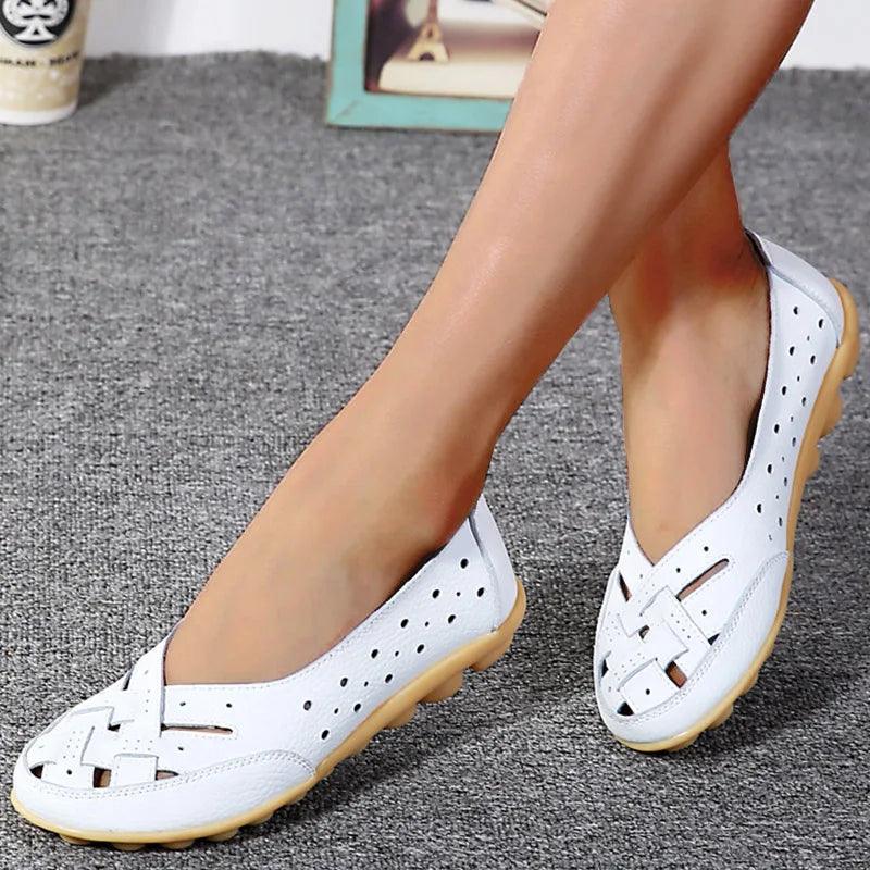 Mocassim Feminino Liora em Couro Rachado