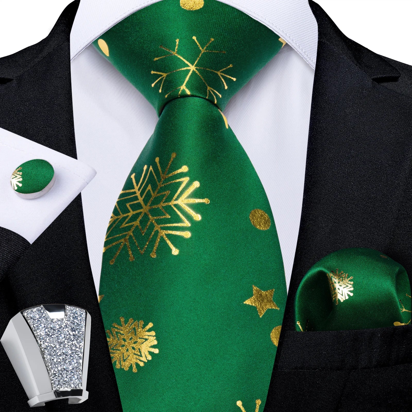 Gravata Masculina de Poliéster com Acessórios Design Exclusivo