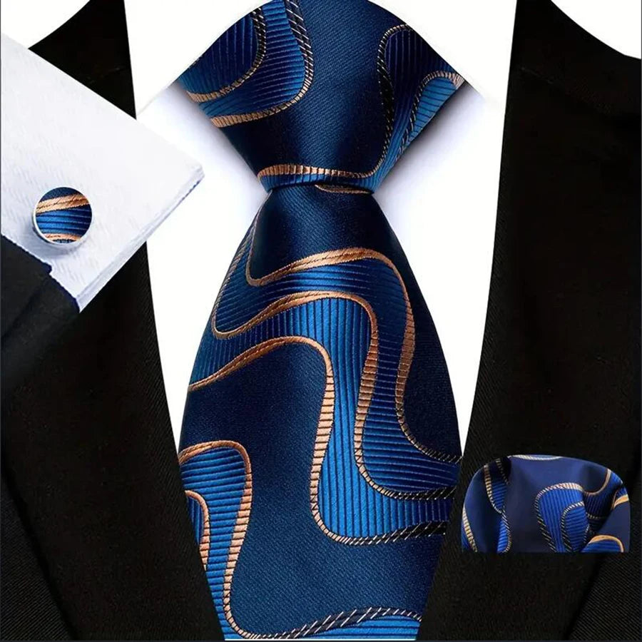 Gravata Masculina de Luxo em Jacquard Listrada