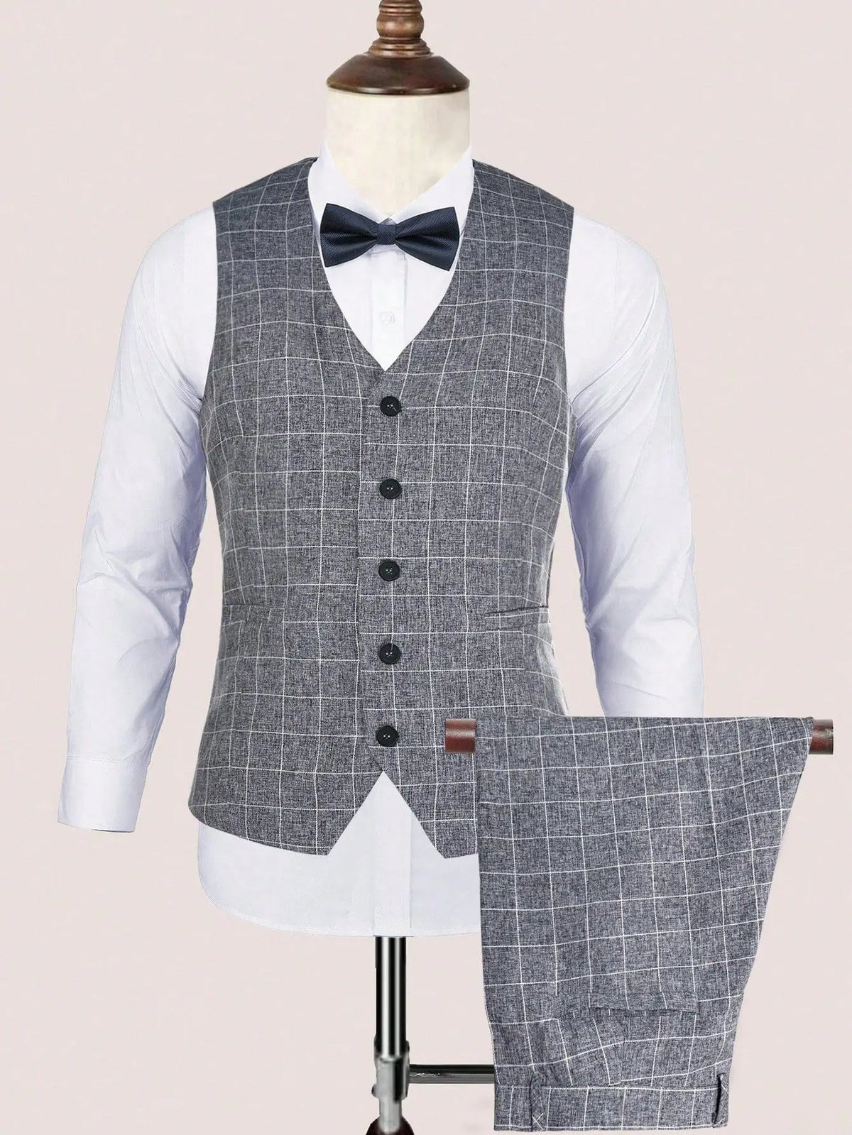 Conjunto Masculino de Colete e Calça Xadrez Magnate