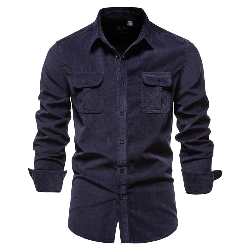 Camisa Masculina Casual Manga Comprida Londres