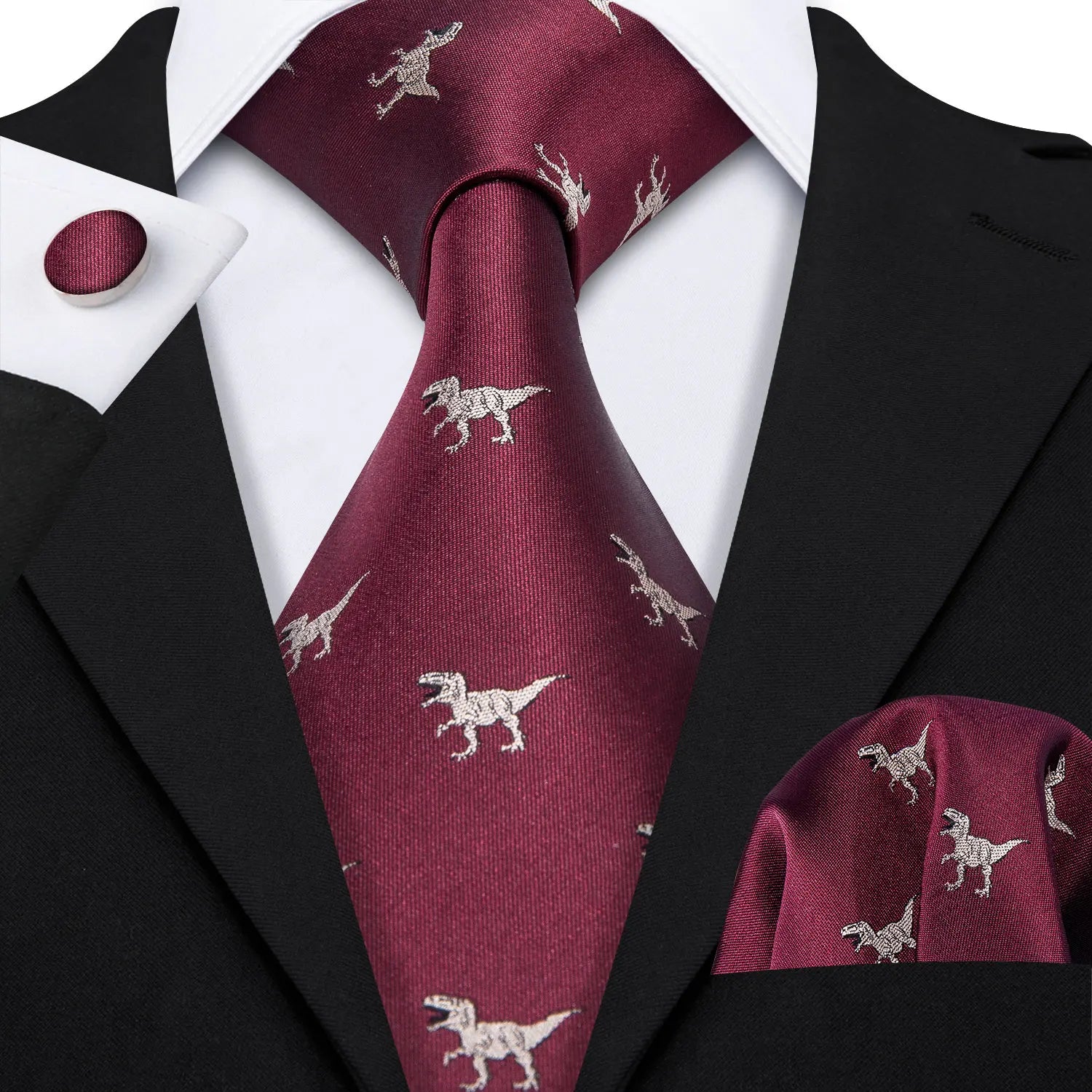 Kit de Gravata Masculina de Luxo em Seda Jacquard RoyalTie Set™