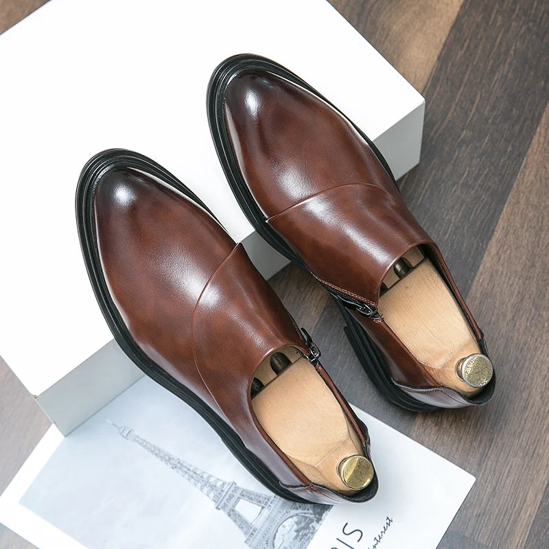 Sapato Social Masculino de Couro PU Estilo Yuppie by Loja Bruna Modas